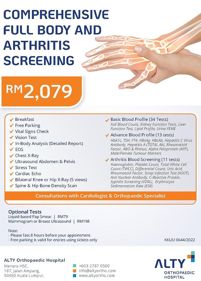 Comprehensive Full Body Checkup with Arthritis
